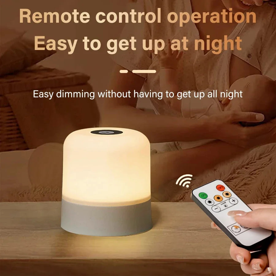 LED Table Lamp Touch Bedside Lamp 13 Color Changing Night Light Room Decor Remote Dimmable Rechargeable Bedside Night Lamp