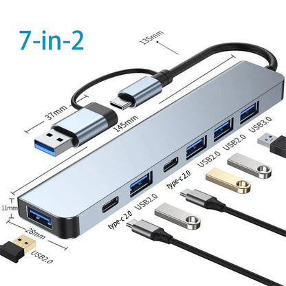 USB C HUB Type C Splitter Thunderbolt 3 Docking Station Laptop Adapter with for Macbook Air M1 Ipad Pro