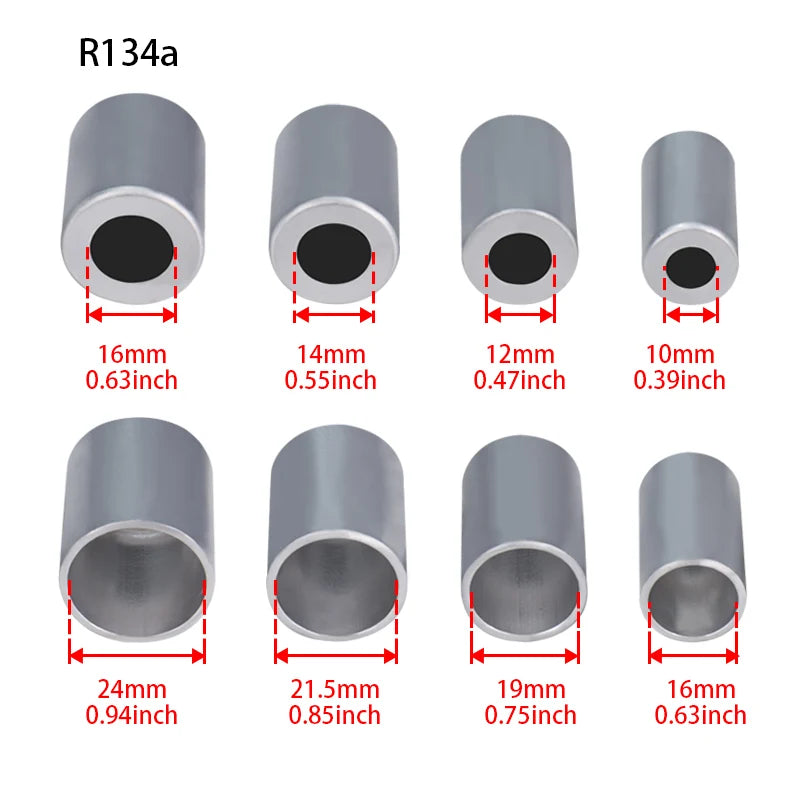 Aluminum Crimp Ferrule for Auto A/C Air Conditioning Standard / Reduced Barrier Refrigerant Hose 3/8'' 1/2'' 5/8'' 3/4''