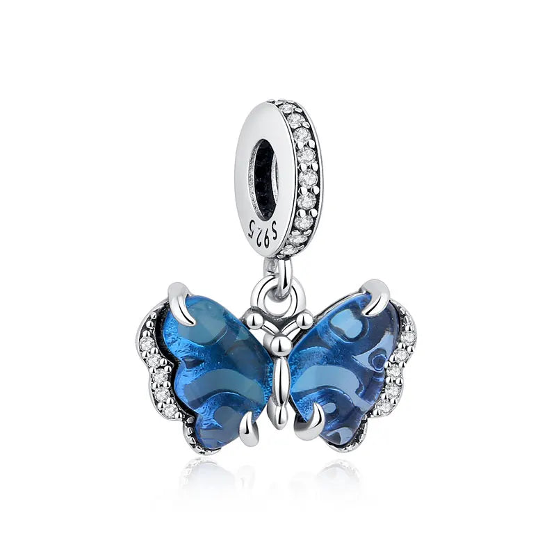 Original 925 Sterling Silver Charm Bead Love Dog Cat Paw Panda Firefly Pendant Charms Fit Bracelets Necklaces Women Jewelry