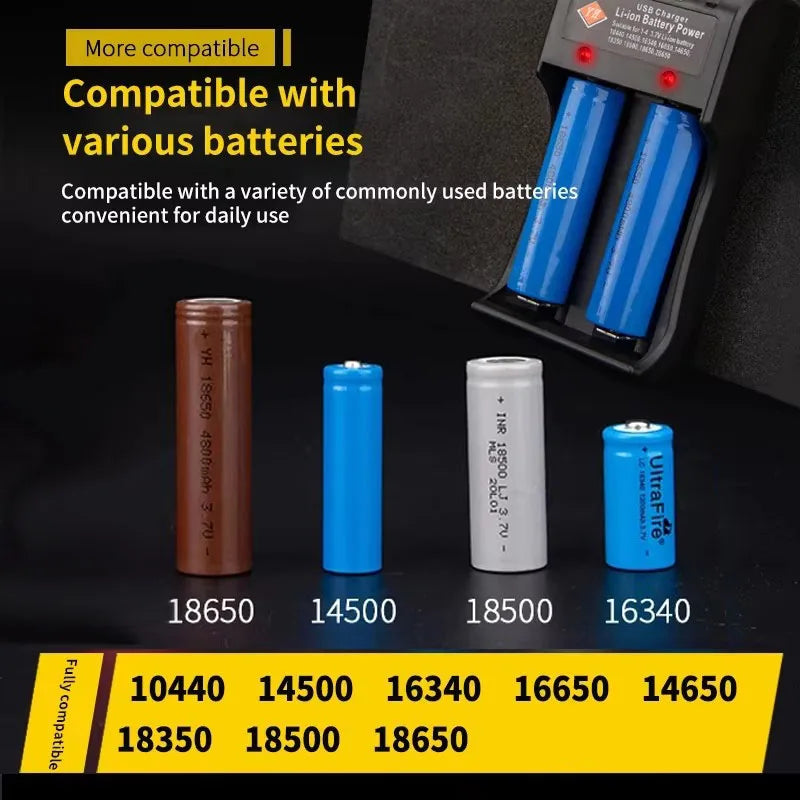 18650 Battery Charger 1/2/4 Slots Dual 18650 Charging 3.7V Rechargeable Lithium Battery USB Charger for 16340 14500 18650