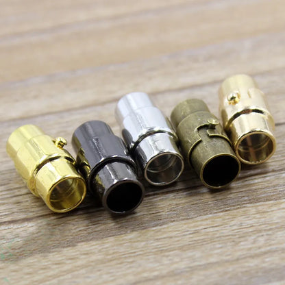 5Pcs 3/4/5/6/7/8/9/10MM Leather Cord End Cap/ Magnetic Clasp with Locking Mechanism,Connector for Bracelet Necklace Making