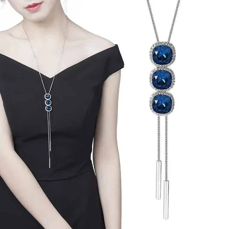 Imitation Pearl Necklaces Retro Popular Vintage Leaf Collar Statement Necklace Long Jewelry for Women
