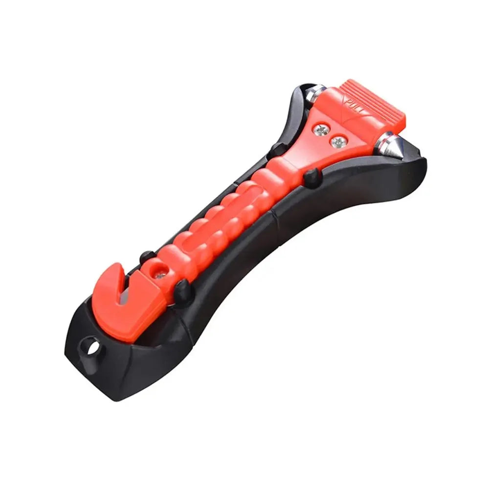 Window Breaker Seatbelt Cutter 2-In-1 Emergency Car Glass Punch Hammer Auto Escape Life Rescue Tool Light Reflective Tape