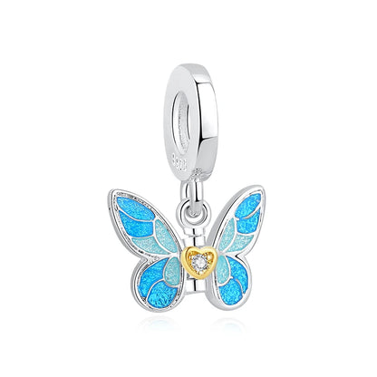 Original 925 Sterling Silver Charm Bead Love Dog Cat Paw Panda Firefly Pendant Charms Fit Bracelets Necklaces Women Jewelry