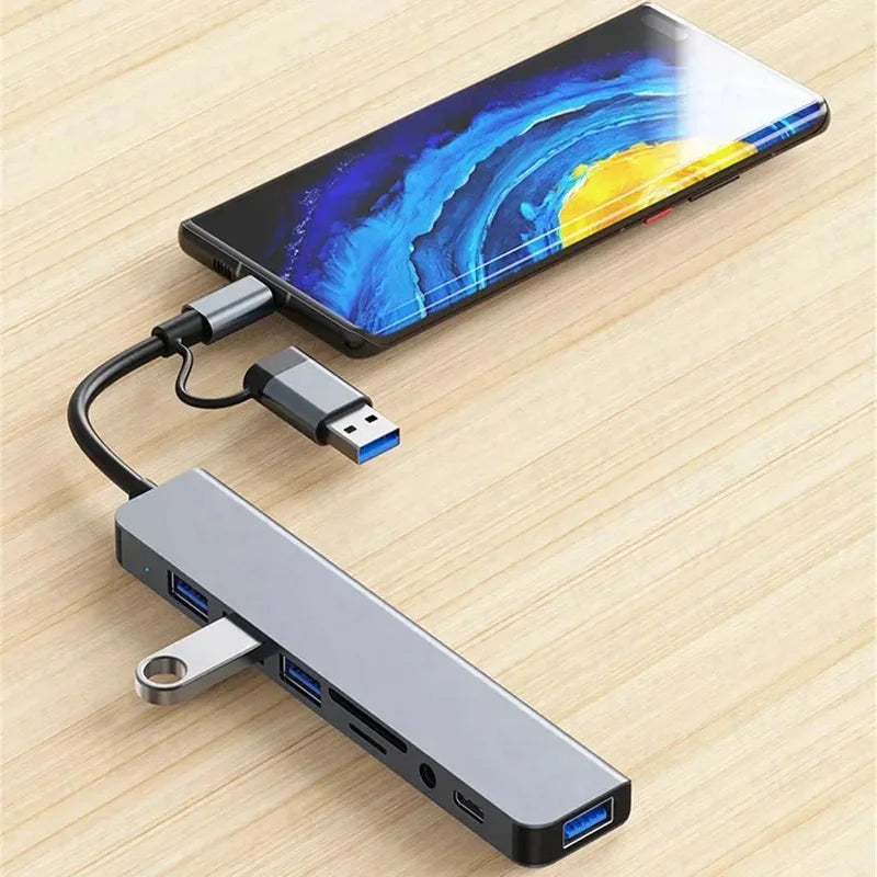 USB C HUB Type C Splitter Thunderbolt 3 Docking Station Laptop Adapter with for Macbook Air M1 Ipad Pro