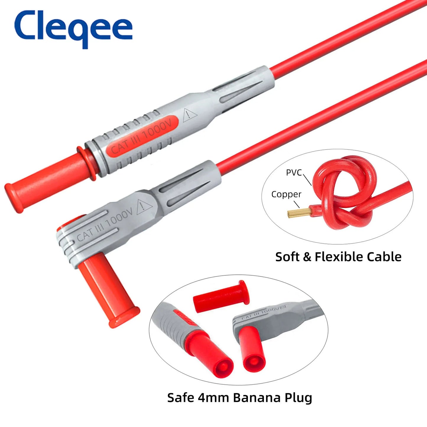 P1300 Series Multimeter Test Lead Kit 4Mm Banana Plug Cable Test Hook Clip Probe Alligator Clip Automotive Tool Kit
