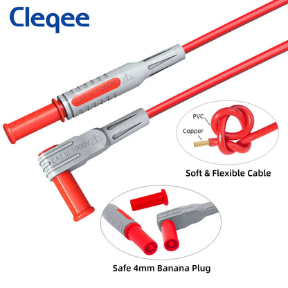 P1300 Series Multimeter Test Lead Kit 4Mm Banana Plug Cable Test Hook Clip Probe Alligator Clip Automotive Tool Kit