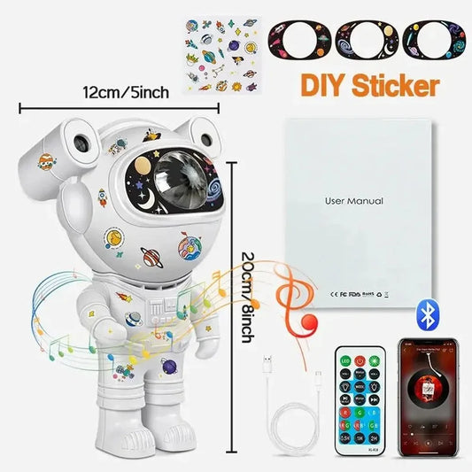 Projector Night Light, DIY LED Astronaut Nebula Lamp for Bedroom, Home Decor & Kids' Gift with Adjustable Lighting
