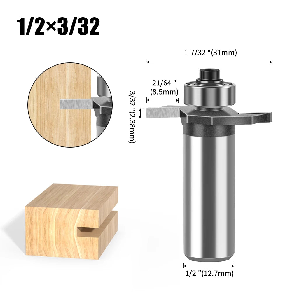 1/4" 1/2Shank High Quality "T" Type Biscuit Joint Slot Cutter Jointing/Slotting Router Bit Cutter Wood Working