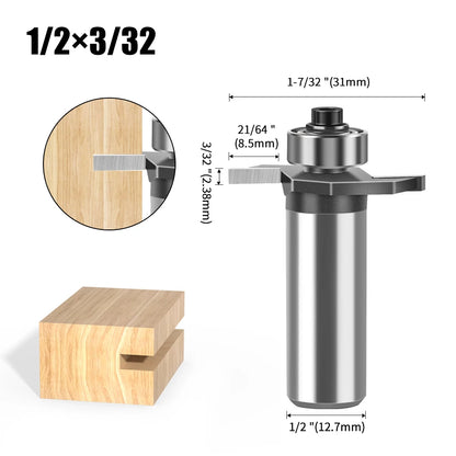 1/4" 1/2Shank High Quality "T" Type Biscuit Joint Slot Cutter Jointing/Slotting Router Bit Cutter Wood Working