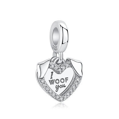 Original 925 Sterling Silver Charm Bead Love Dog Cat Paw Panda Firefly Pendant Charms Fit Bracelets Necklaces Women Jewelry