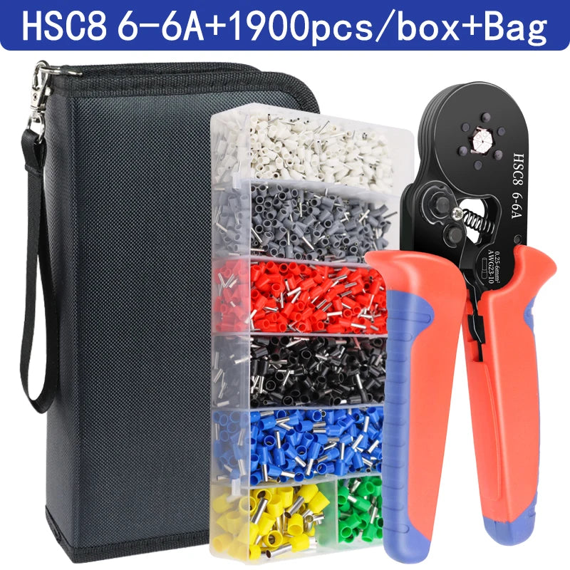 Crimping Pliers Ferrule Sleeves Tubular Terminal Tools HSC8 6-4A/6-6A/16-6 Wire Crimper Household Electrical Sets