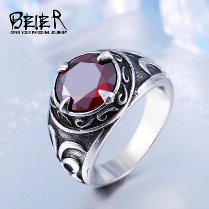 316L Stainless Steel Viking Men Ring Knot Rune Norse Jewelry Exquisite Ring LLBR8-269R