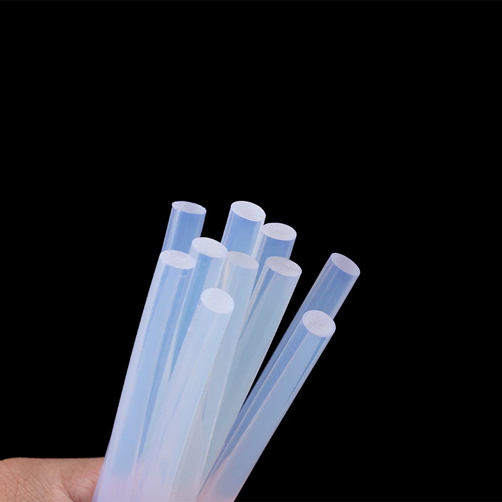10Pcs 7Mmx100Mm Transparent Hot Melt Glue Sticks for Heat Pistol Gun Electric Glue Gun Craft Repair General Adhesive DIY Tool