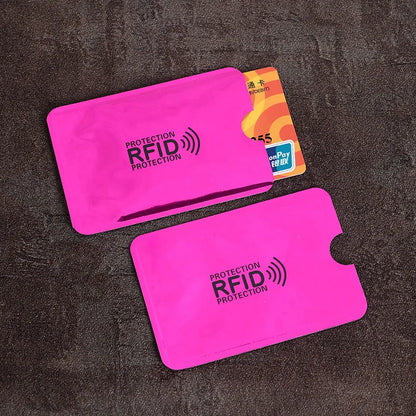 10Pcs Anti-Scan Card Sleeve Credit NFC RFID Card Protector Anti-Magnetic Aluminum Foil Portable Bank Card Holder