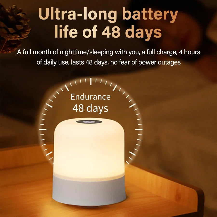 LED Table Lamp Touch Bedside Lamp 13 Color Changing Night Light Room Decor Remote Dimmable Rechargeable Bedside Night Lamp