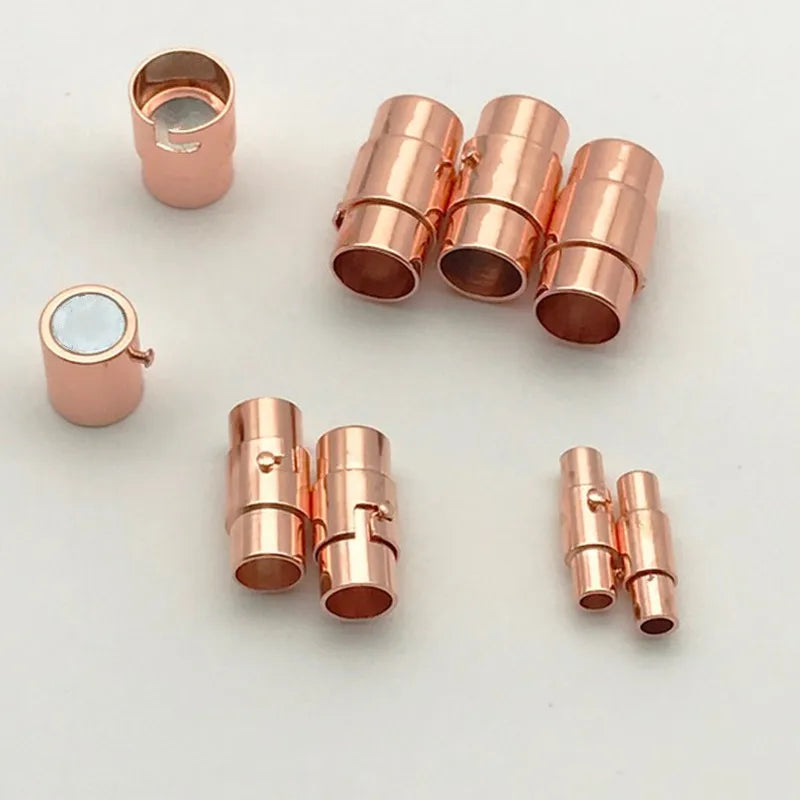 5Pcs 3/4/5/6/7/8/9/10MM Leather Cord End Cap/ Magnetic Clasp with Locking Mechanism,Connector for Bracelet Necklace Making