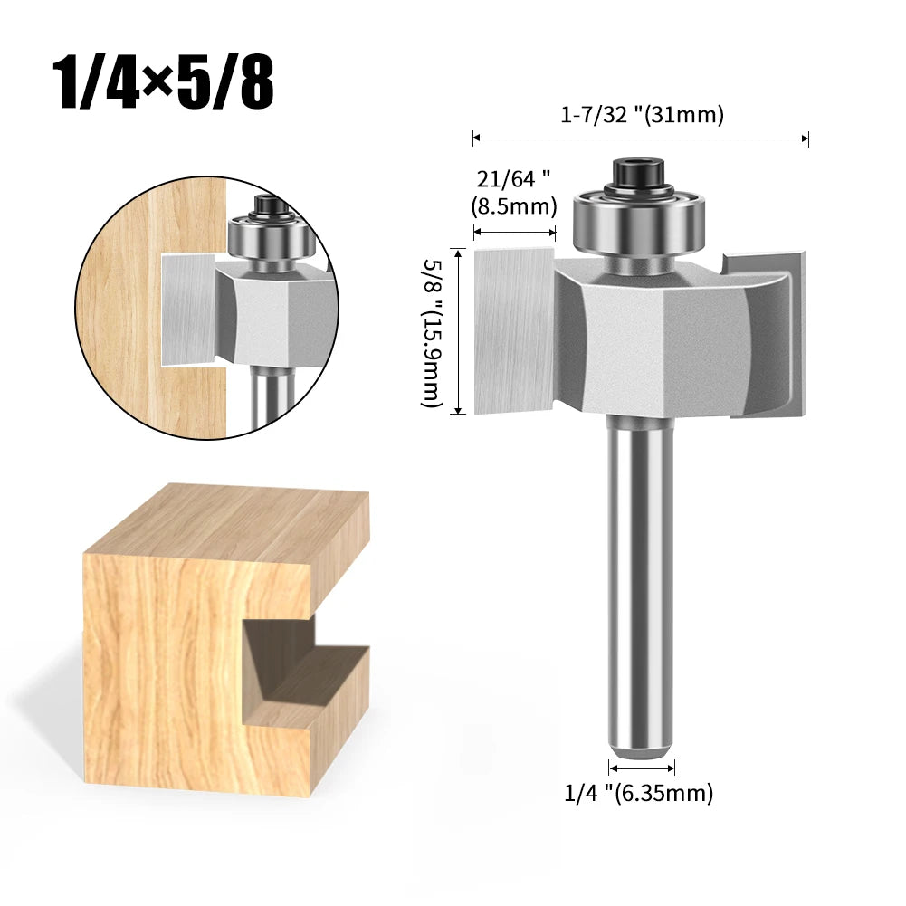 1/4" 1/2Shank High Quality "T" Type Biscuit Joint Slot Cutter Jointing/Slotting Router Bit Cutter Wood Working