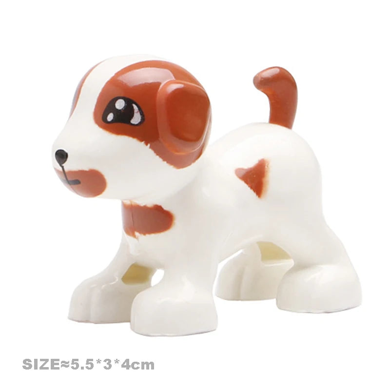 Big Building Blocks Accessories Farm Animals Zoo Compatible with Duplos Cat Pig Dog Rabbit Monkey Hippo Sheep Children Toys Gift