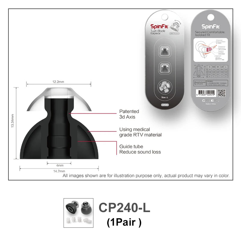 Spinfit CP100 CP800 CP240 In-Ear Ear Tips Silicone Case for Fiio DUNU KZ Hidizs Moondrop Earphone