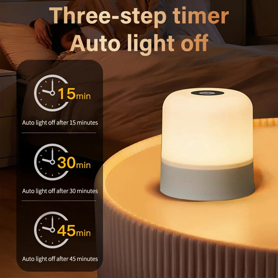 LED Table Lamp Touch Bedside Lamp 13 Color Changing Night Light Room Decor Remote Dimmable Rechargeable Bedside Night Lamp