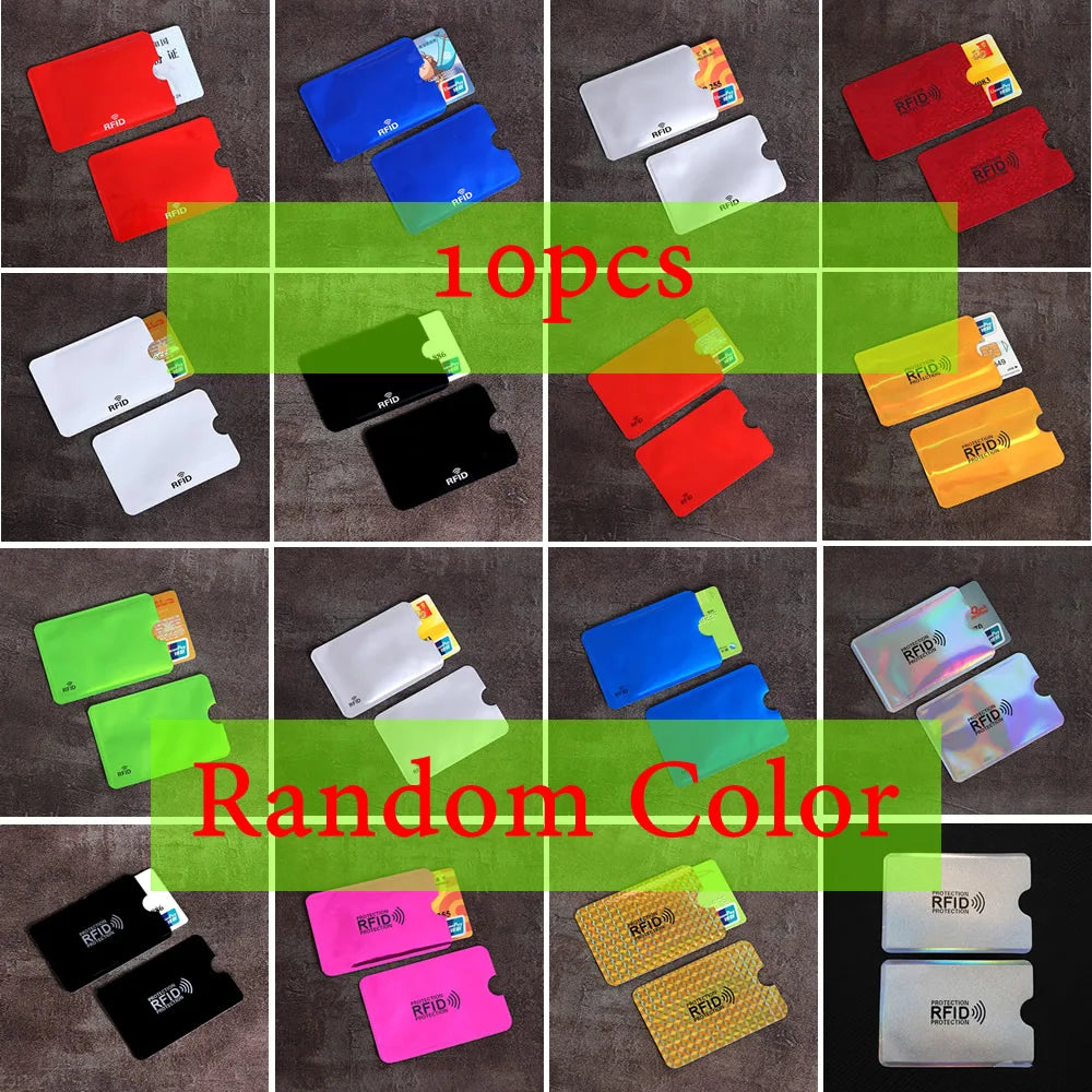 10Pcs Anti-Scan Card Sleeve Credit NFC RFID Card Protector Anti-Magnetic Aluminum Foil Portable Bank Card Holder