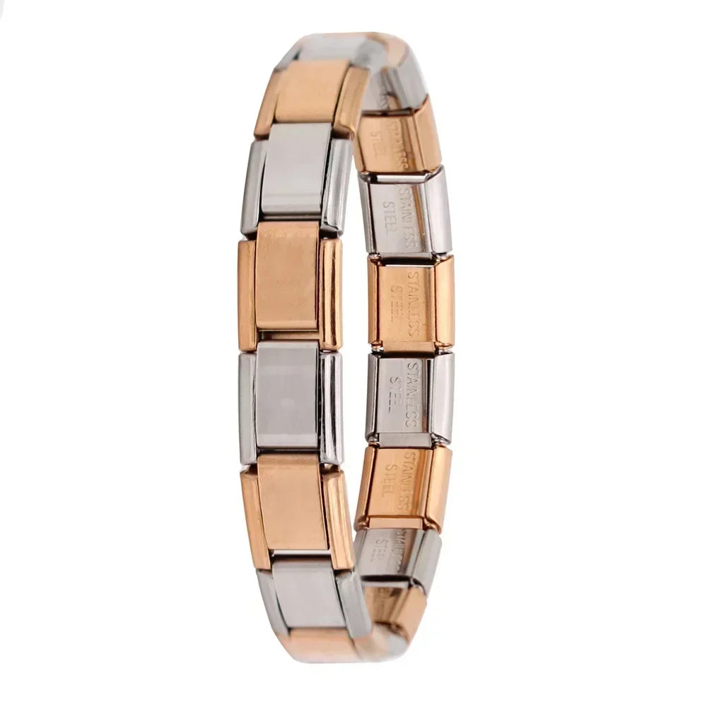 New Women'S Jewelry 9Mm Width Itanlian Elastic Charm Bracelet Fashion Stainless Steel Bangle ST-