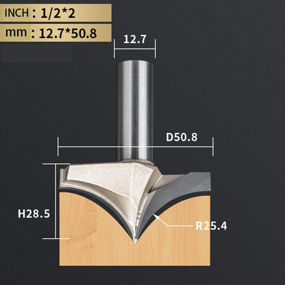 Point Cutting round over Bit Woodworking Tools Carving Tool Tungsten Carbide CNC Router Bit for Wood 1/2 Shank