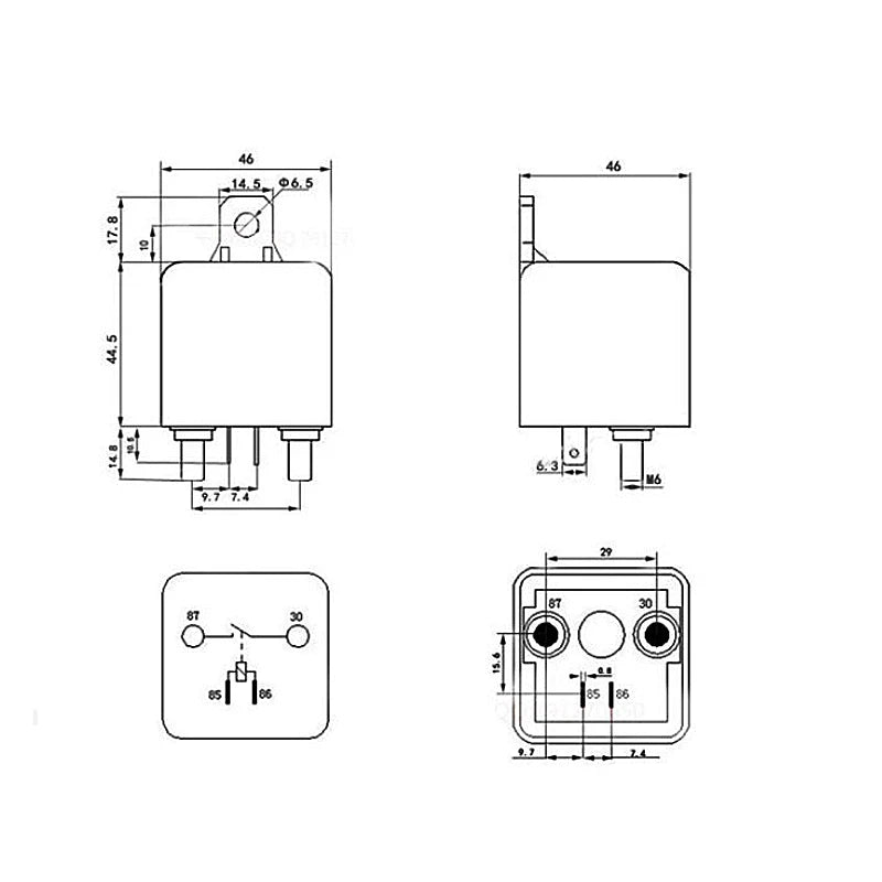New Car Truck Motor Automotive High Current Relay 12V/24V 200A 2.4W Continuous Type Automotive Relay Car Relays