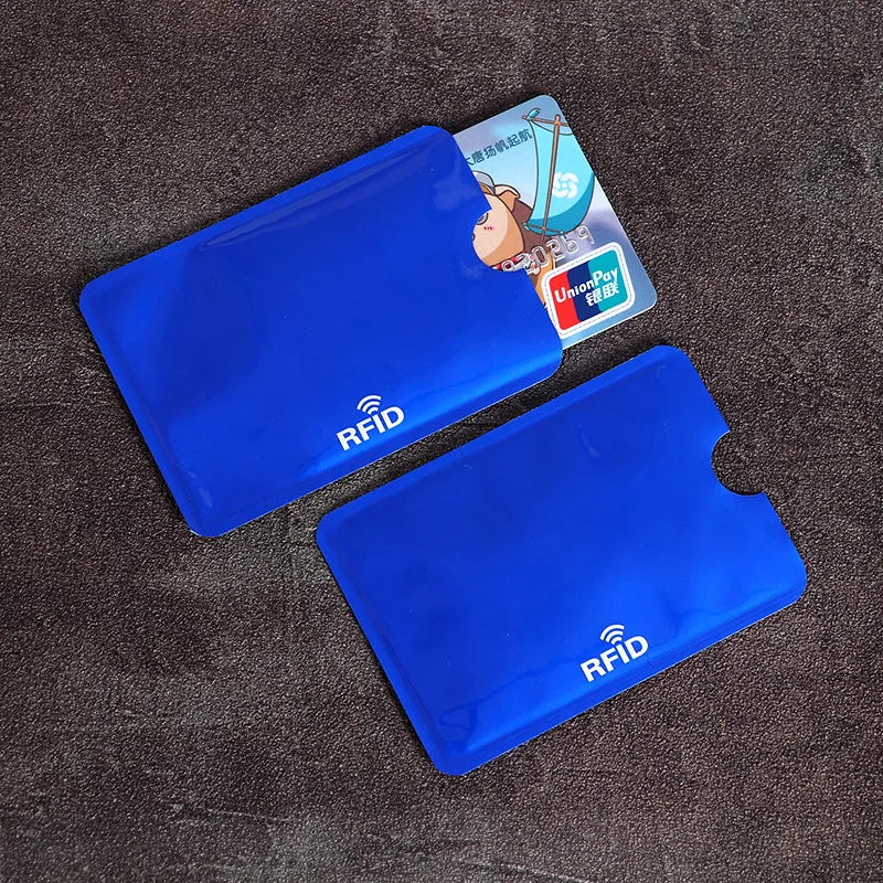 10Pcs Anti-Scan Card Sleeve Credit NFC RFID Card Protector Anti-Magnetic Aluminum Foil Portable Bank Card Holder