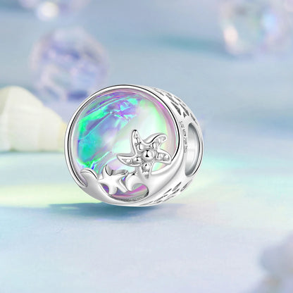 925 Sterling Silver Colorful Ocean Starfish round Heart Charm Butterfly Murano Glass Bead Fit Original Bracelet DIY Gift