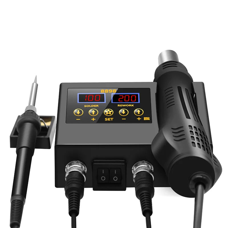 8898 Soldering Station Portable Digital Hot Air Gun BGA Rework Solder Station Hot Air Blower Heat Gun Desoldering VS 8586D 8586