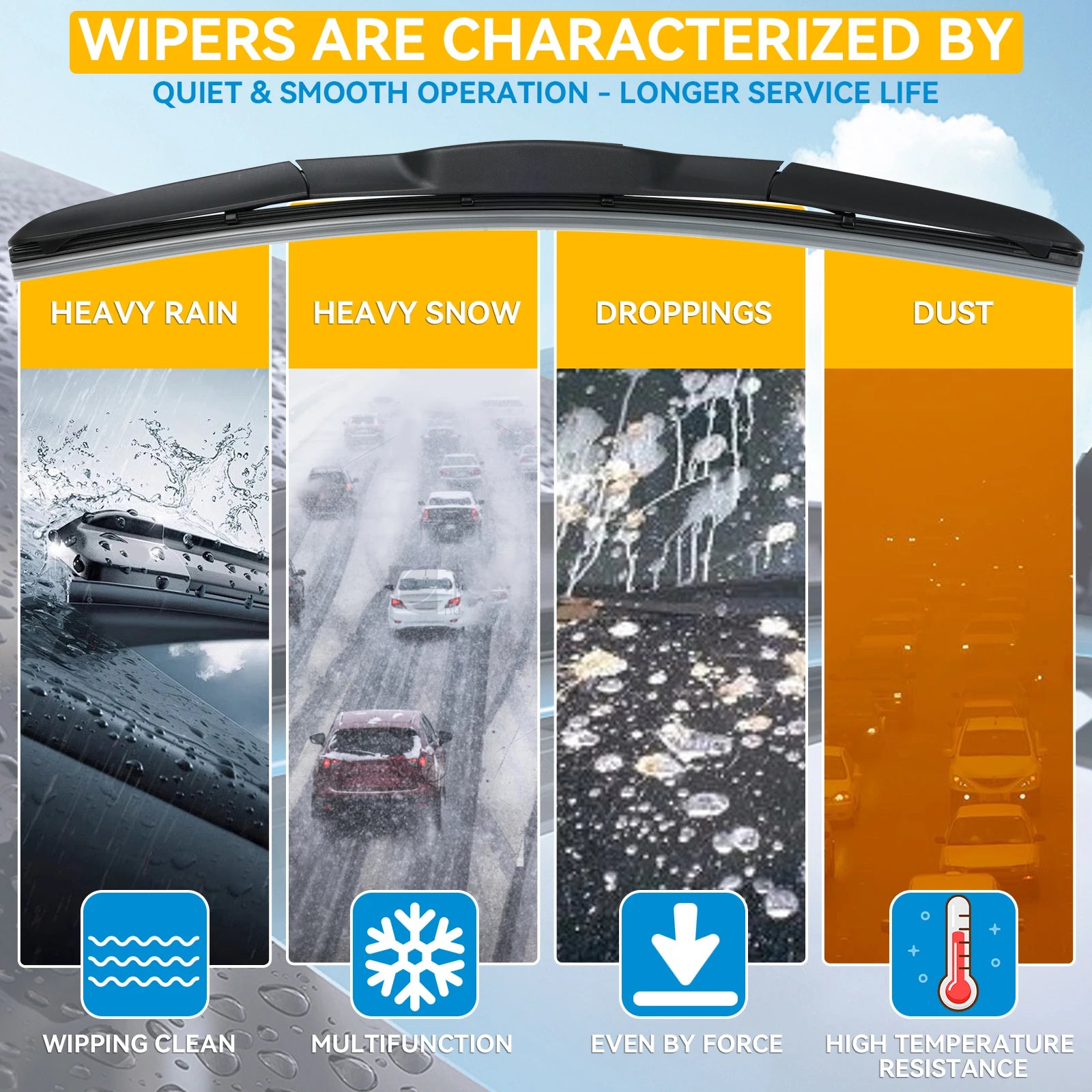 Erick'S Wiper 3Pcs Front Wiper Blades Set for Toyota FJ Cruiser 2006 - 2023 Windshield Windscreen Window Rain Brushes 14"16"14"