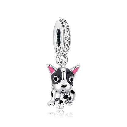 Original 925 Sterling Silver Charm Bead Love Dog Cat Paw Panda Firefly Pendant Charms Fit Bracelets Necklaces Women Jewelry