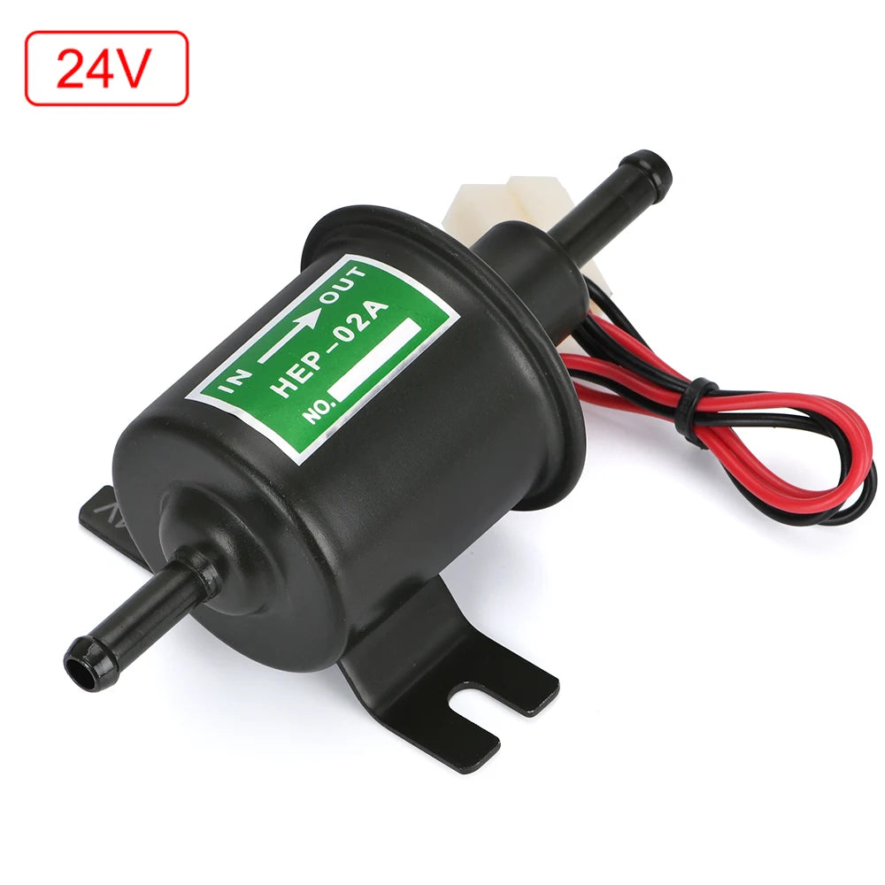 New 12V 24V Electric Fuel Pump Low Pressure Bolt Fixing Wire Diesel Petrol HEP-02A for Car Carburetor Motorcycle ATV