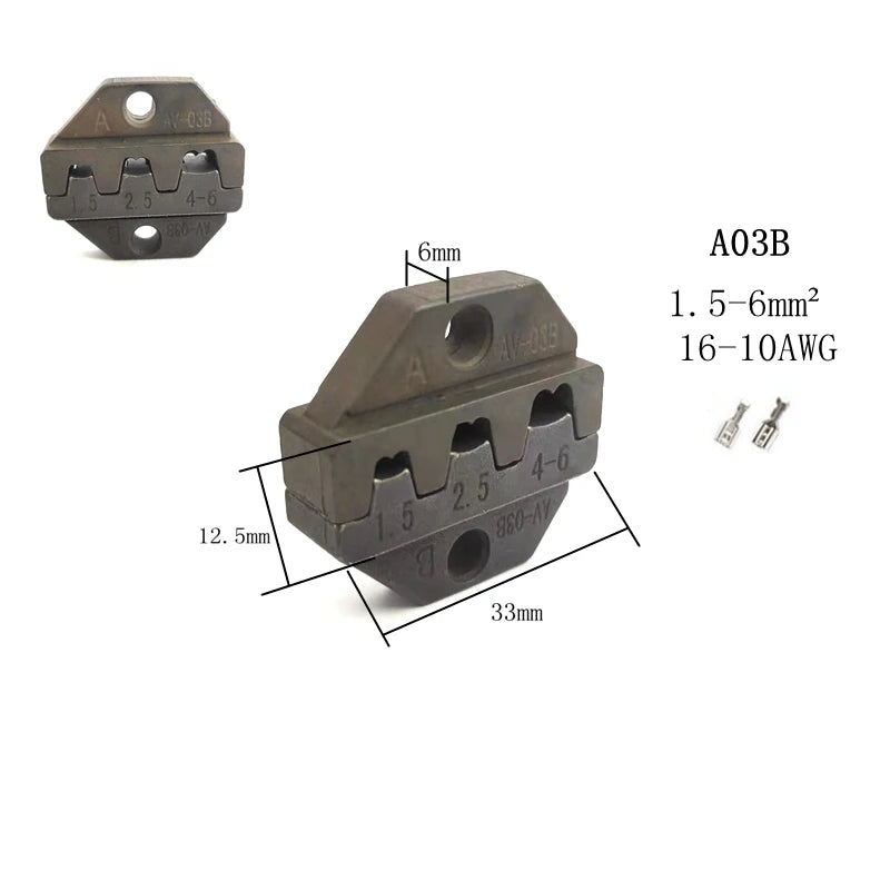 Die Sets for FSE/HS-A03B/A03C/AV10A/AV101/A10/A16WF/AV103 Crimping Plier Jaws Machine Modules Plug Spring Crimping Cap Terminals