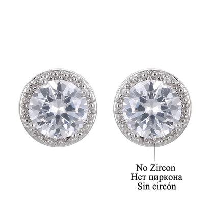 Classic Green AAA Cubic Zirconia Stud Earrings round Crystal Girl Ear Studs for Women Multicolor Fashion Jewelry Brincos AE176