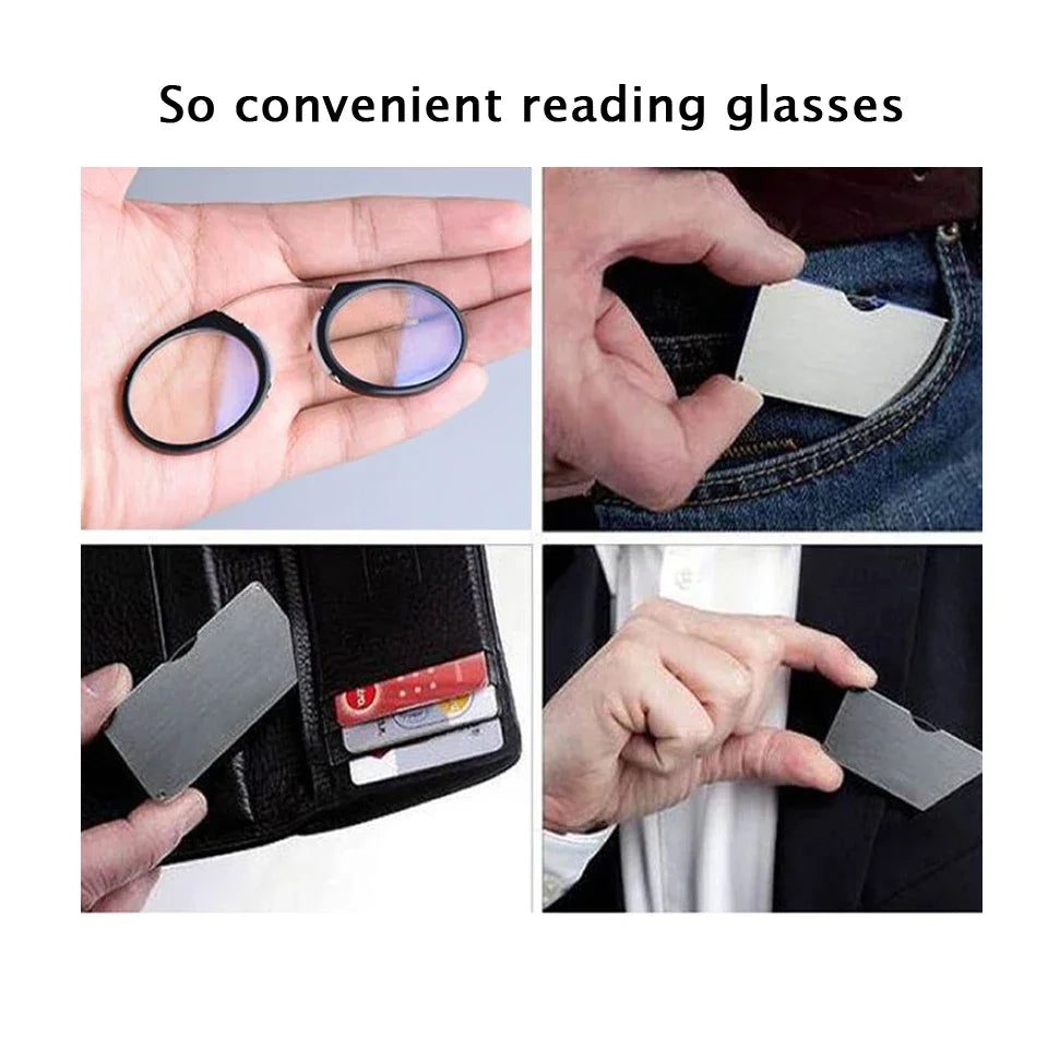 Clip Nose Mini Reading Glasses Men Women Readers Glasses Prescription Glasses without Sideburns Pince-Nez