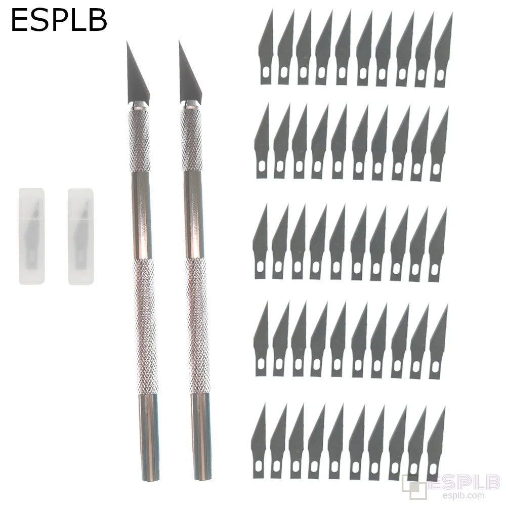 Engraving Non-Slip Metal Scalpel Knife Kit + 50/20/10/5Pcs #11 Blades Cutter Craft Knives for Mobile Phone PCB Repair Hand Tools