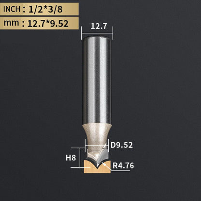 Point Cutting round over Bit Woodworking Tools Carving Tool Tungsten Carbide CNC Router Bit for Wood 1/2 Shank