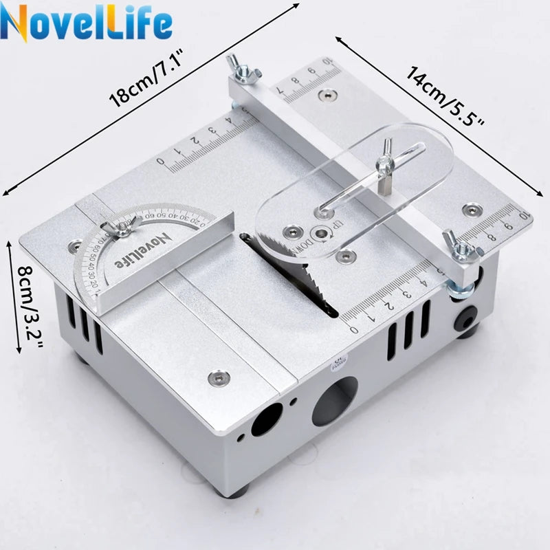 Mini Table Saw Small Woodworking Electric Bench Saw Handmade DIY Hobby Model Crafts Cutting Tool 775 Motor 96W 63Mm HSS Blade R1