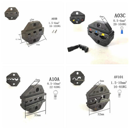Die Sets for FSE/HS-A03B/A03C/AV10A/AV101/A10/A16WF/AV103 Crimping Plier Jaws Machine Modules Plug Spring Crimping Cap Terminals