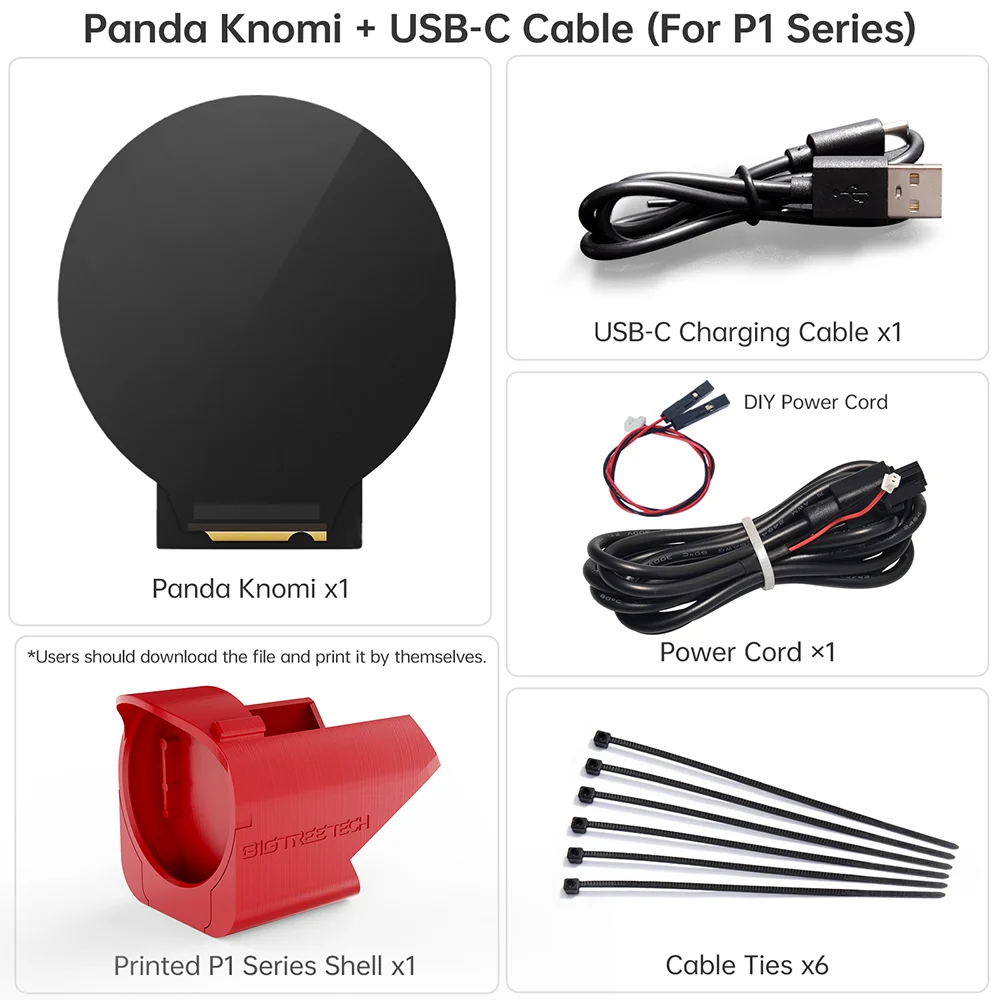 Panda Knomi Display Screen Customize UI OTA Firmware Real-Time Updates for Bambu Lab P1 A1 X1 A1 MINI Panda Branch