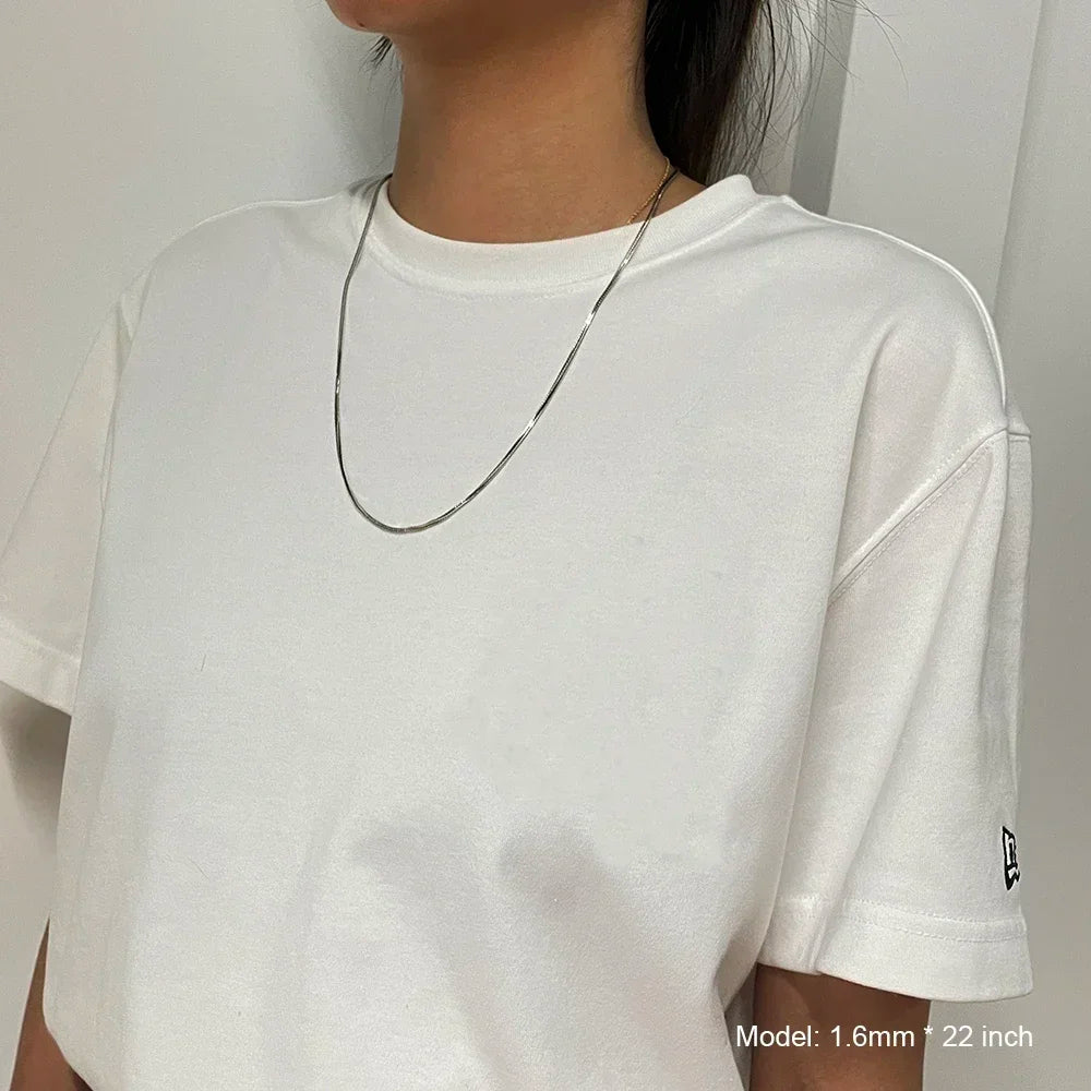 Real Pure 925 Sterling Silver Necklace Chain Women and Men Vintage Foxtail 1.6Mm Retro Solid Thai Silver Italy Fine Jewelry