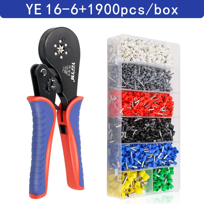 Crimping Pliers Ferrule Sleeves Tubular Terminal Tools HSC8 6-4A/6-6A/16-6 Wire Crimper Household Electrical Sets