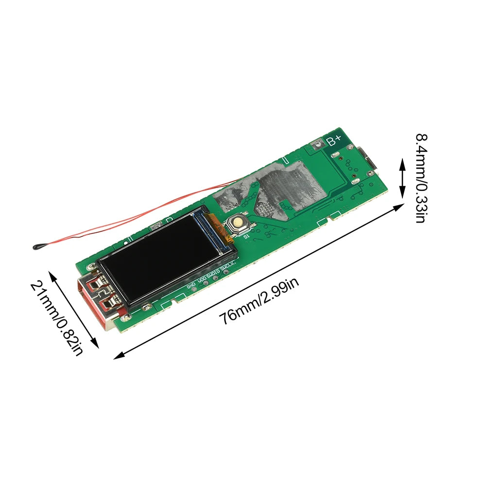 22.5W Fast Charging Module TFT Color Screen Digital DIY Power Bank Kit 21700 Battery Case Fast Charging Mini Portable Power