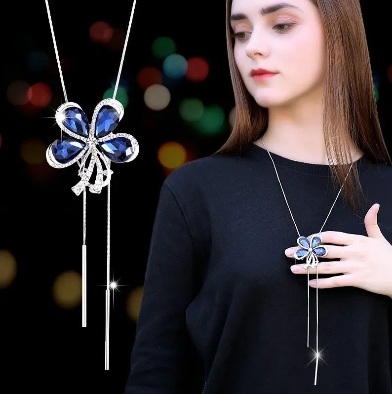 Imitation Pearl Necklaces Retro Popular Vintage Leaf Collar Statement Necklace Long Jewelry for Women