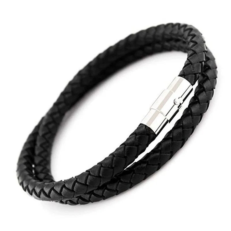 5Pcs 3/4/5/6/7/8/9/10MM Leather Cord End Cap/ Magnetic Clasp with Locking Mechanism,Connector for Bracelet Necklace Making