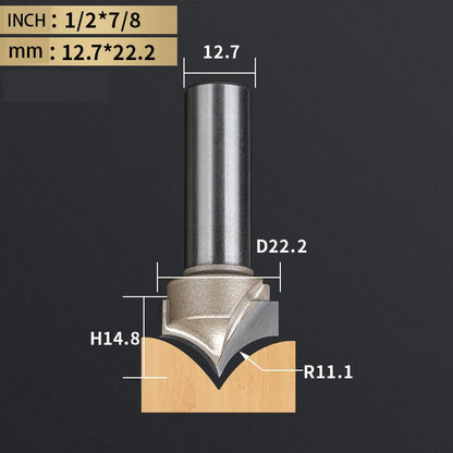 Point Cutting round over Bit Woodworking Tools Carving Tool Tungsten Carbide CNC Router Bit for Wood 1/2 Shank